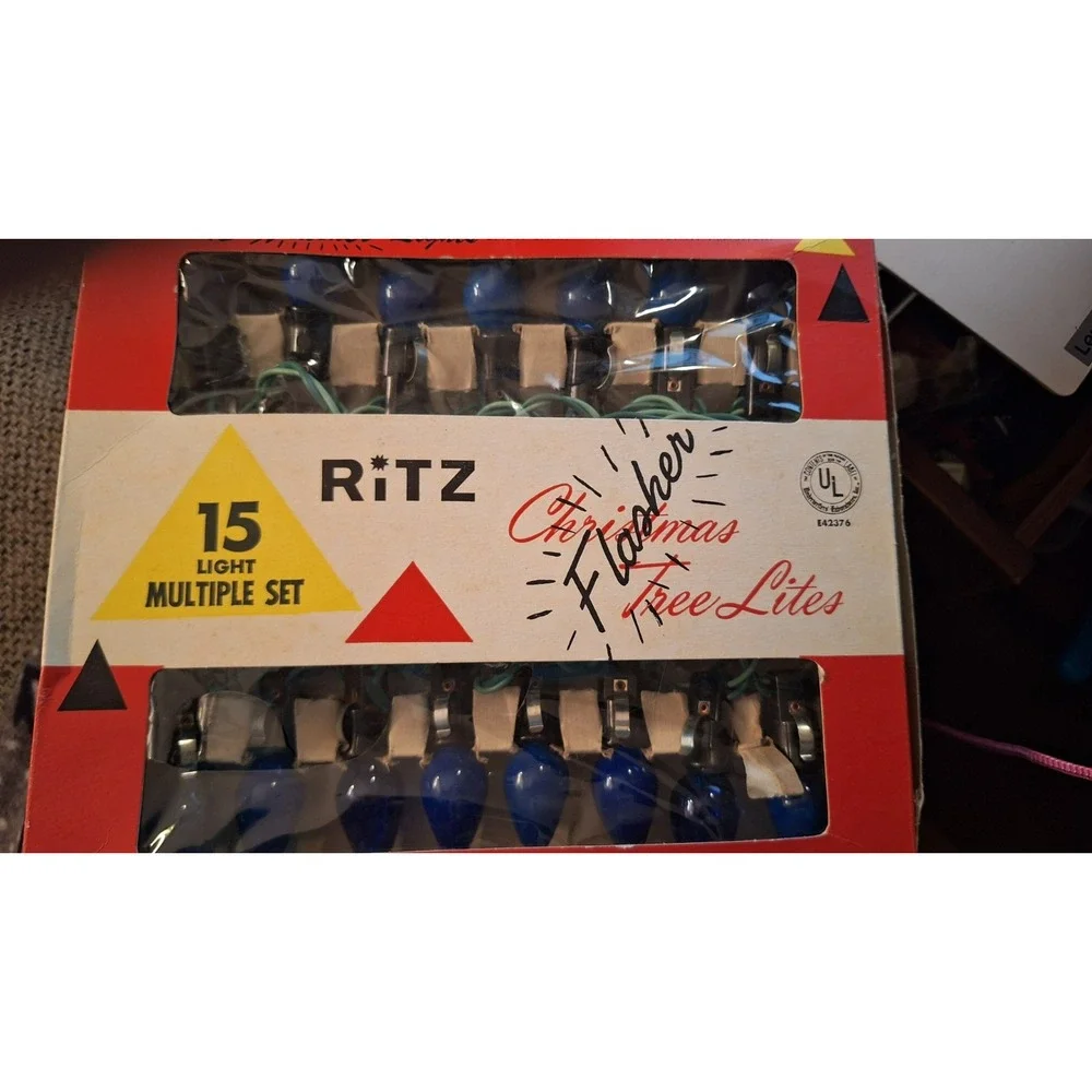 Ritz Christmas Tree‎ Lights 15 Large Light Set In Original Box Working #701F